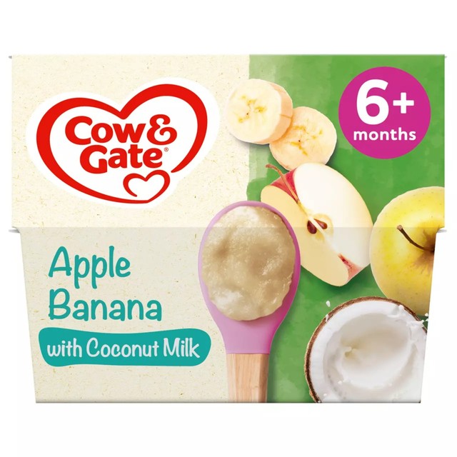 Cow & Gate apple banana baby food pots - British product