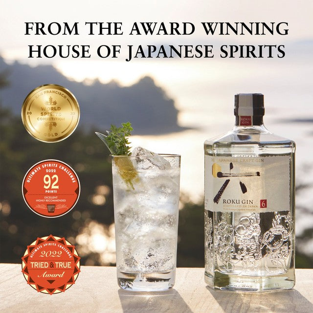 Roku Gin Japanese Craft 70cl, imported from the UK