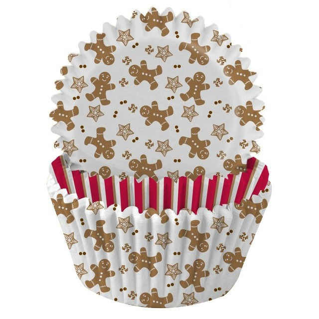 Anniversary House Christmas gingerbread man cupcake cases 75 pack - British product