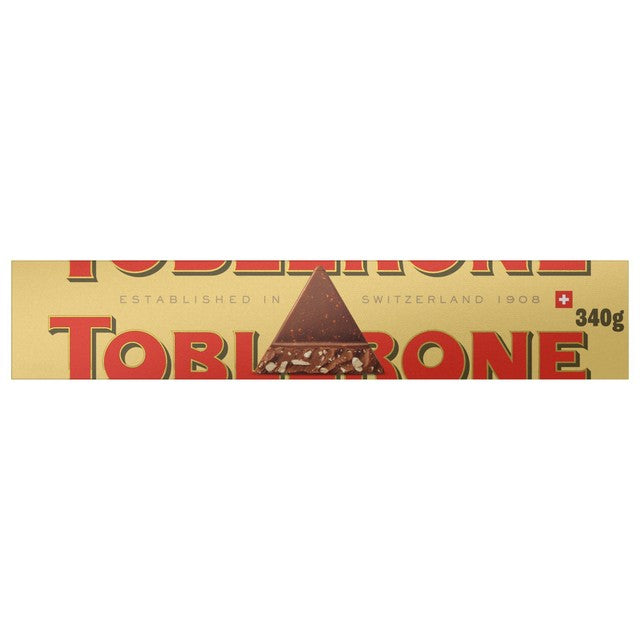 Toblerone milk chocolate bar with honey and almond nougat 340g (British brand)