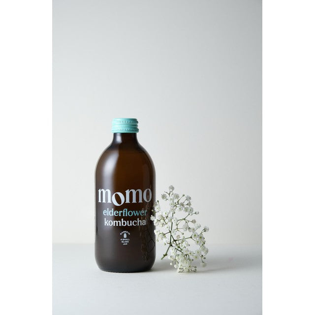 MOMO Kombucha organic elderflower kombucha 330ml, imported from the UK