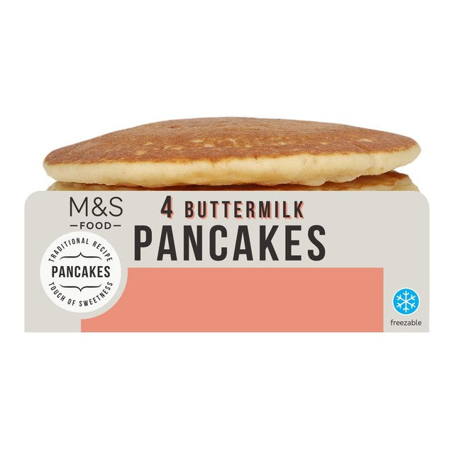 M&S buttermilk pancakes 4 pack, imported from the UK