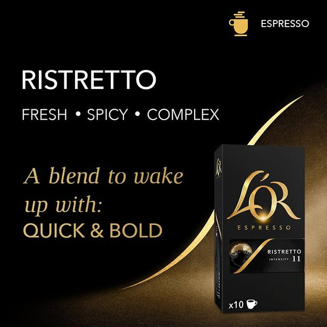 L'OR Ristretto coffee pods intensity 11 x10, UK version