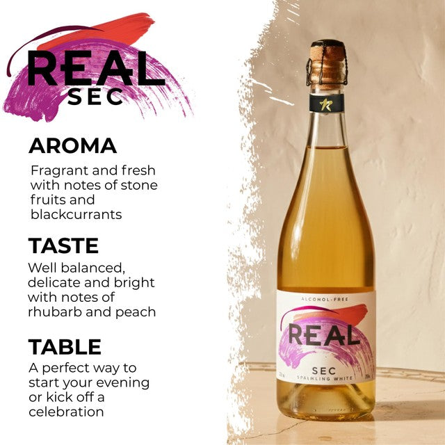 Real Sec sparkling tea 75cl, imported from the UK