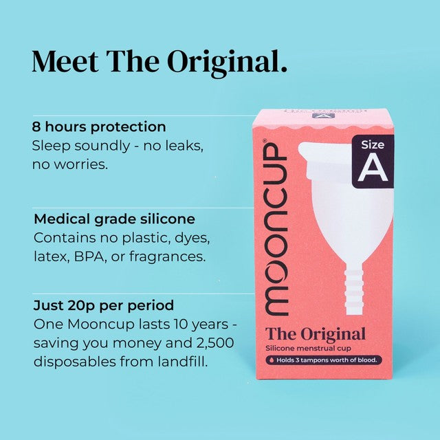 Mooncup Original menstrual cup Size A, imported from the UK