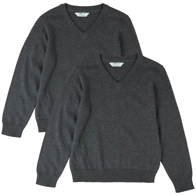 M&S children's cotton jumper grey 7-8 years, imported from the UK
