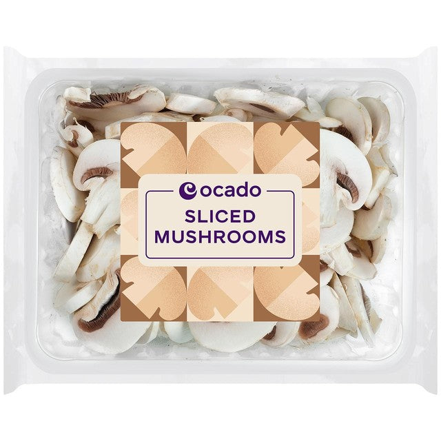 Ocado sliced mushrooms 250g white or chestnut variety, UK version