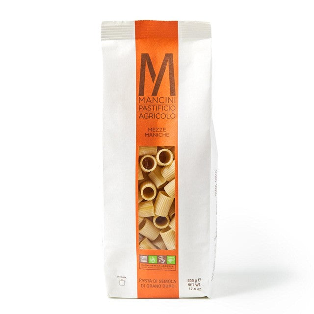Natoora pasta Mezze Maniche 500g, imported from the UK