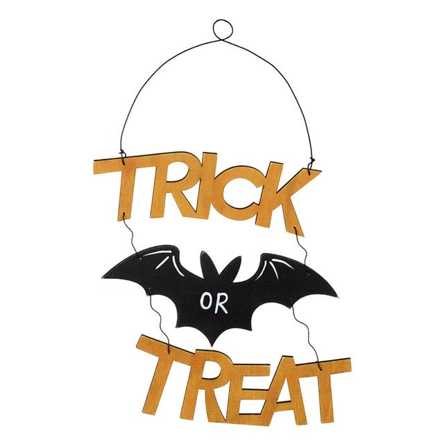 Wooden Hanging Trick Or Treat Sign