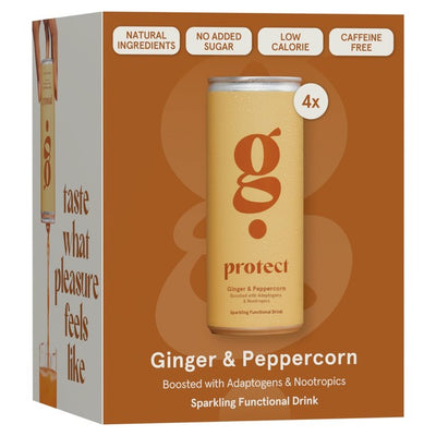 G Spot Protect Ingefær og Pepperkorn Kullsyreholdig Kombucha Drikk 250ml