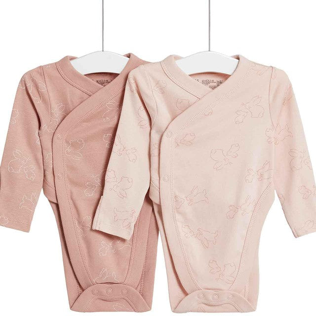 M&S baby bodysuits pink 3-6 months, imported from the UK