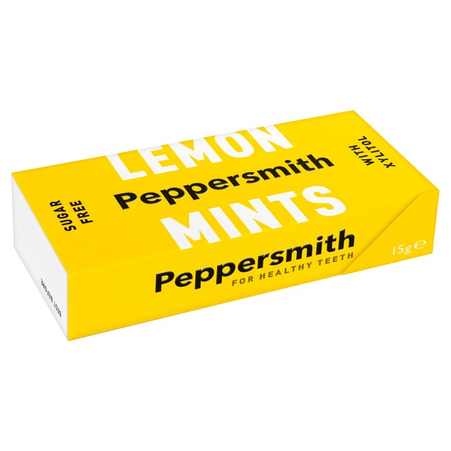 Peppersmith sugar free lemon dental mints 15g, imported from the UK