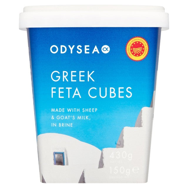 Odysea feta cheese cubes 150g, imported from the UK