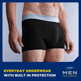 TENA Men Washable Incontinence Boxer Black Size Large (British brand)