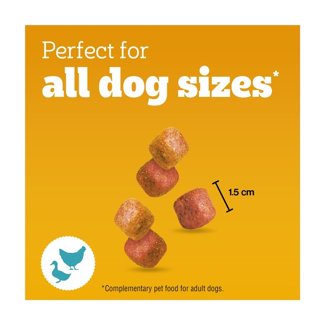 Pedigree dog treats chewy cubes chicken duck 130g, imported from the UK