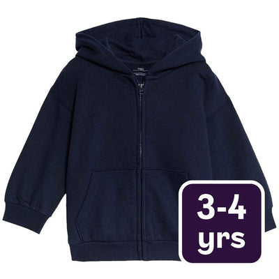 M&S Boys Zip Hoodie Navy 3-4 Years