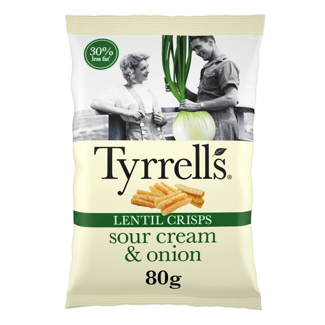 Tyrrells Lentil crisps Sour Cream & Onion 80g (British brand)
