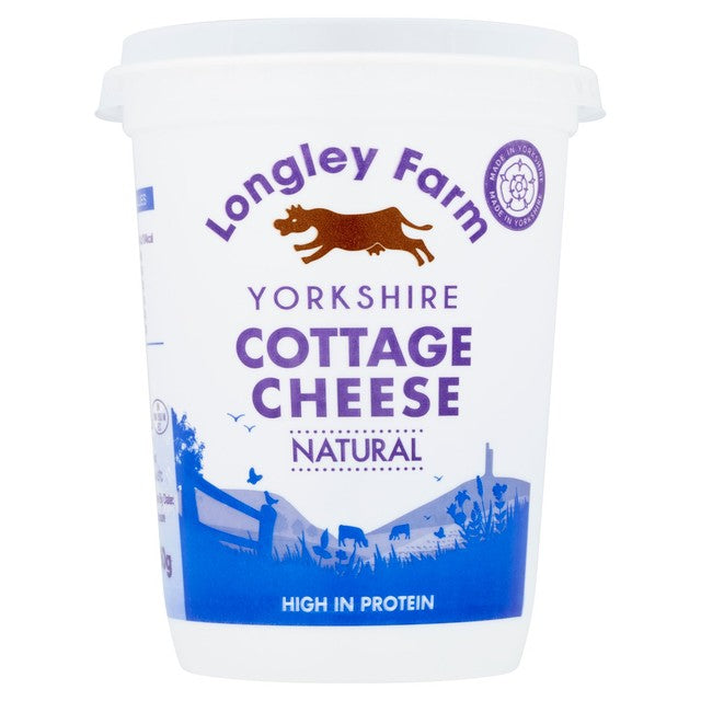 Longley Farm natural cottage cheese 450g, UK version