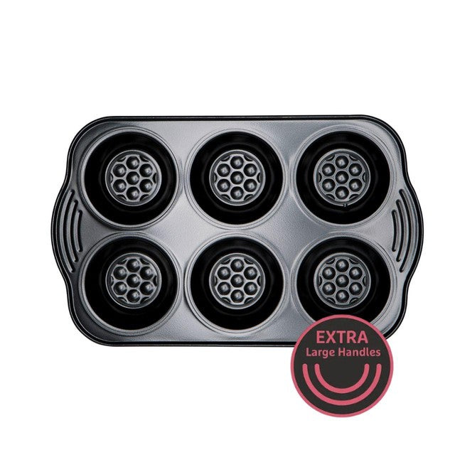 Prestige Aerolift Carbon Steel Muffin Tin 6 cup, imported from the UK