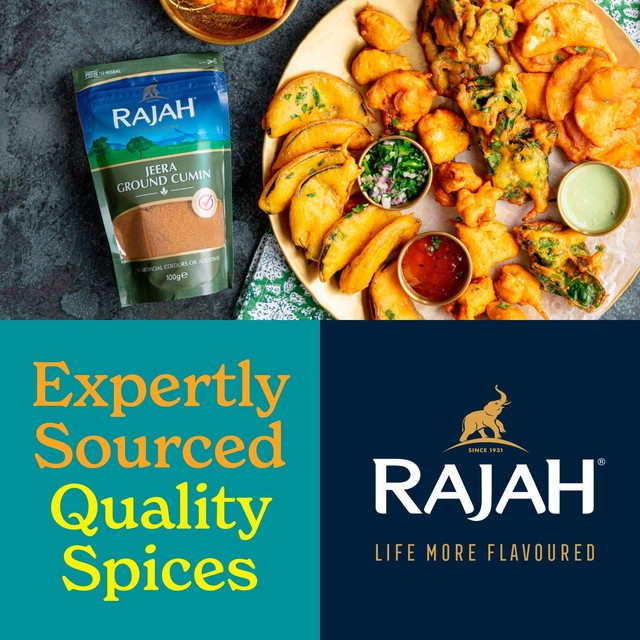 Rajah Ground Cumin Jeera Powder 100g, imported from the UK
