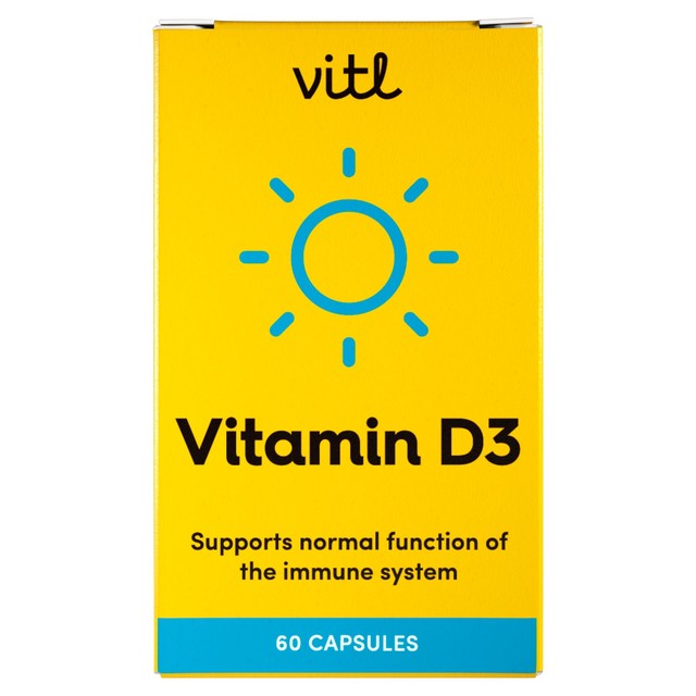 VITL Vitamin D3 Capsules 60g (British brand)