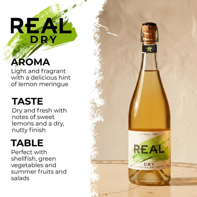 Real dry sparkling tea 75cl, imported from the UK