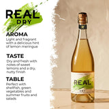 Real dry sparkling tea 75cl, imported from the UK
