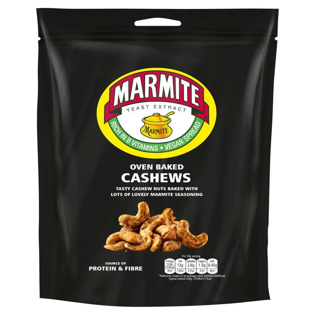 Marmite seasoned cashew nuts snack 90g bag, UK version