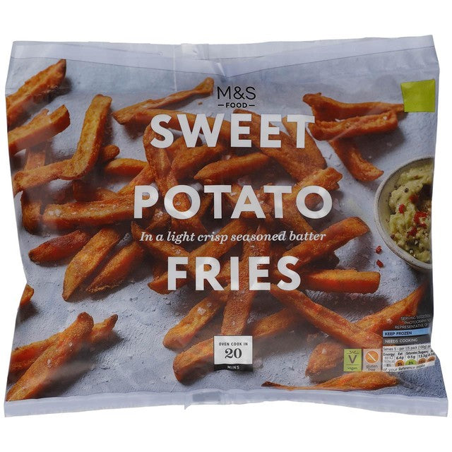 M&S sweet potato fries 500g, imported from the UK