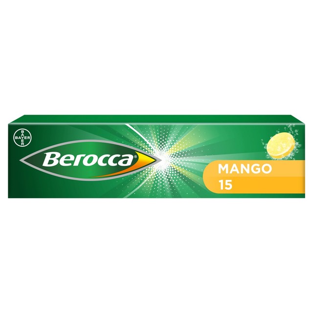 Berocca Mango Energy vitamin effervescent tablets 15 tablets - British product