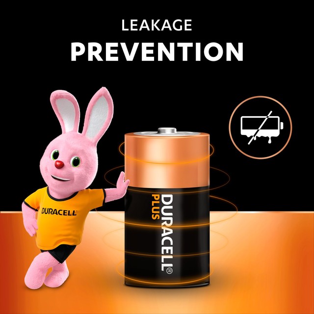 Duracell Plus D alkaline batteries 4 pack - British product