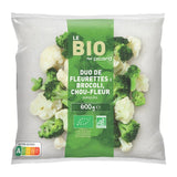 Picard frozen organic broccoli and cauliflower florets 600g, imported from the UK