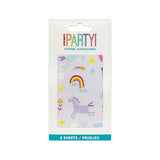 Unique Party unicorn sticker sheets 4 per pack (British brand)