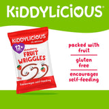 Kiddylicious strawberry wriggles baby snacks 4 x 12g, UK version