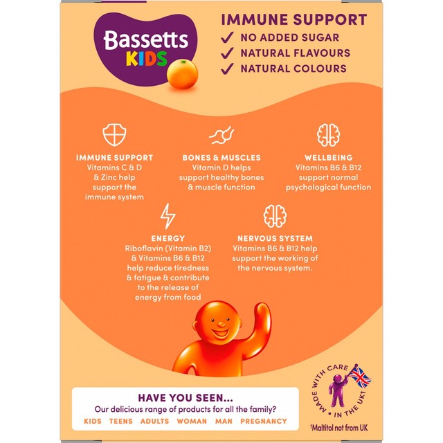 Bassetts kids multivitamin gummies orange flavour 30 pack - British product