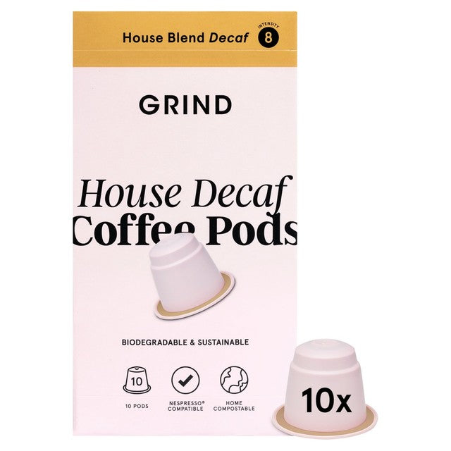 Grind Decaf Blend coffee pods 10 pack - British product