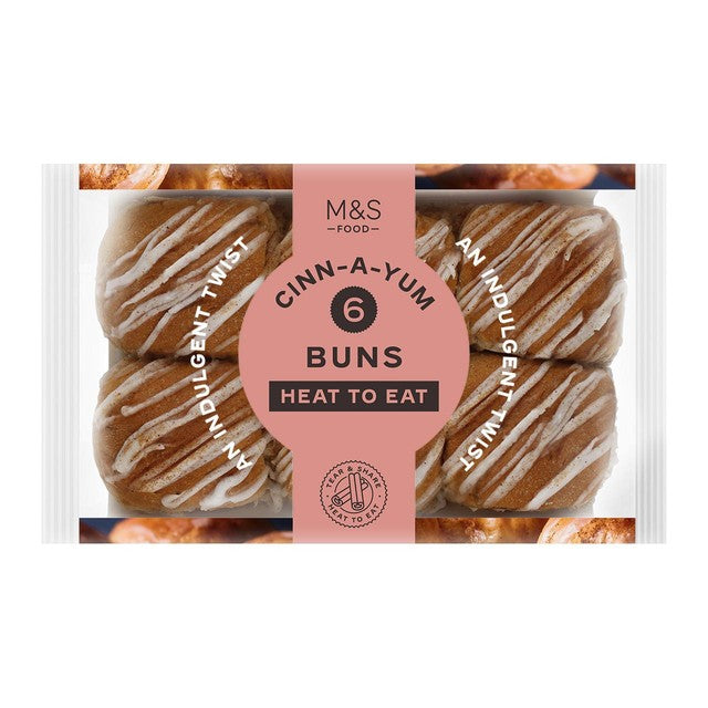 M&S cinnamon buns iced spiced 265g pack - British product