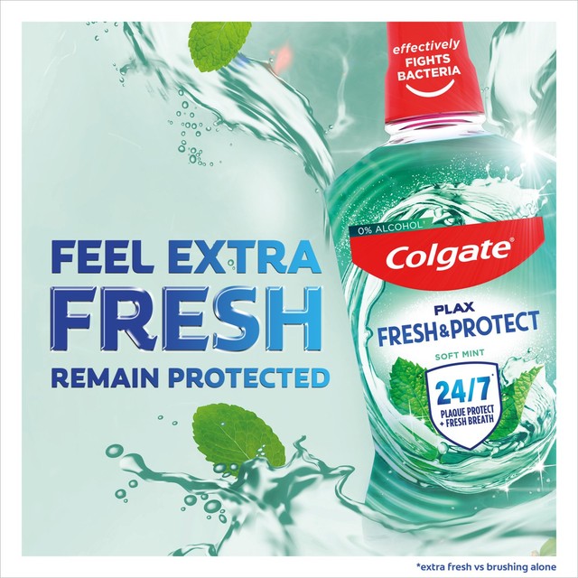 Colgate Plax Soft Mint Alcohol-Free Mouthwash 500ml - British product