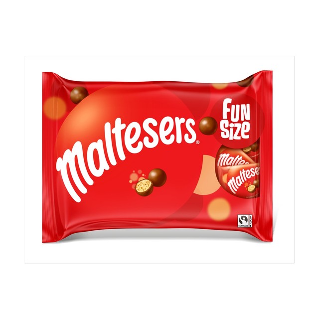 Maltesers Milk Chocolate & Honeycomb Funsize Snack Bags 195g, imported from the UK