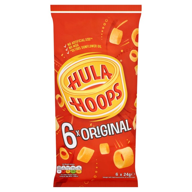 Hula Hoops Original multipack crisps 6 x 24g, UK version
