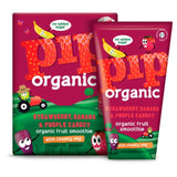 Pip Organic kids smoothie with strawberry, banana, and purple carrot 4 x 180ml, imported from the UK