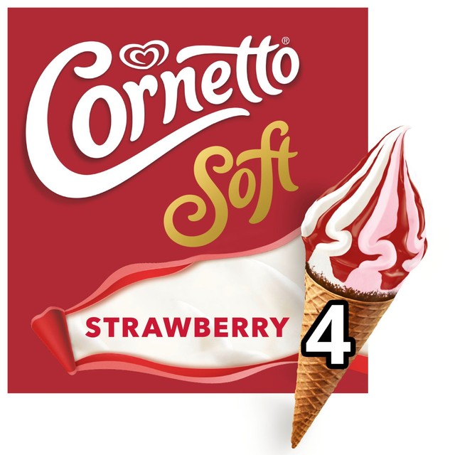 Wall's soft strawberry vanilla ice cream cones 560ml - British product