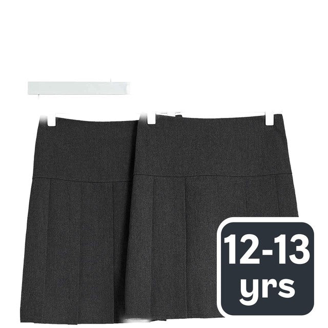 M&S 2-pack grey pleated skirt 12-13 years, imported from the UK