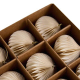 M&S White Paper Christmas Baubles 9 Pack, imported from the UK