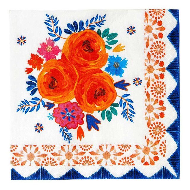 Talking Tables boho floral paper napkins 20 pack (British brand)
