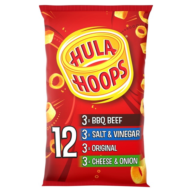 Hula Hoops Potato Rings Multipack 4 Flavour Variety Pack 12x24g, UK version
