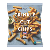 M&S crinkle cut frozen chips 1kg, imported from the UK