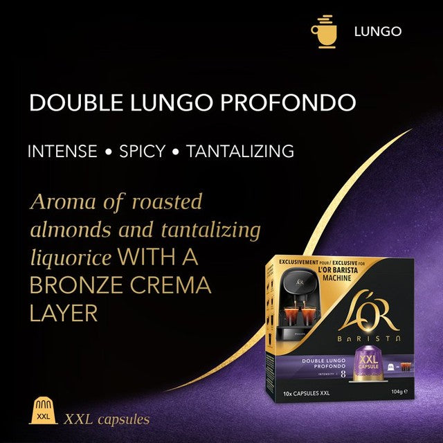 L'OR Barista Extra Long XXL coffee pods intensity 8, UK version
