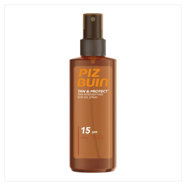 Piz Buin tan intensifying sun oil spray SPF15 150ml, imported from the UK