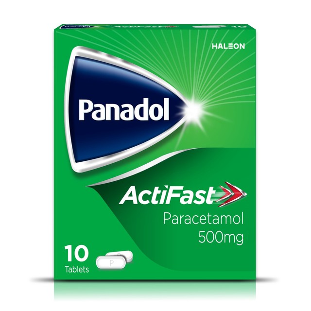 Panadol Actifast 500mg paracetamol tablets 10 tablets, imported from the UK